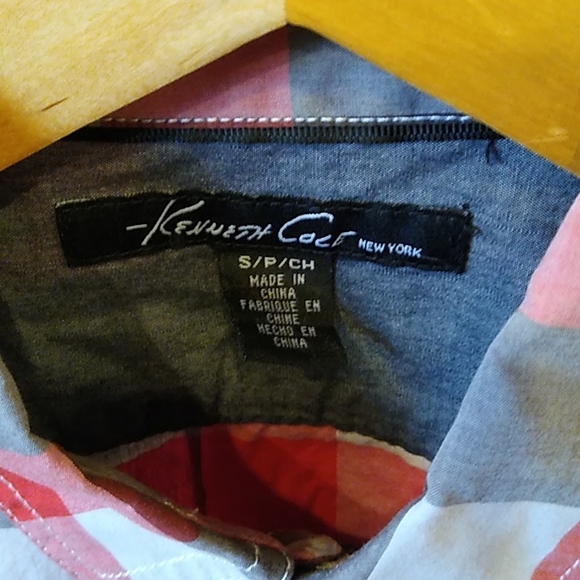 Kenneth Cole Men's Button Down Casual Long Sleeve Shirt. Grays & Reds Sz S - Picture 3 of 11